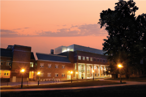 Engineering building Lafferre Hall, night view